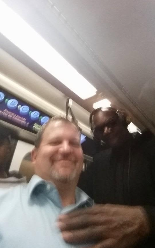 Gregg and Shaq on the Atlanta airport train